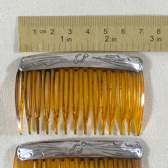 NAVAJO STERLING SILVER HAIR Combs VTG - Picture 3 of 6